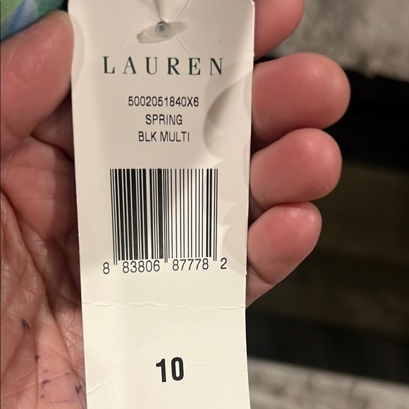 NWT Lauren Ralph Lauren Blue floral V neck slipon Midi Dress side ruching sz 10 - Picture 3 of 16